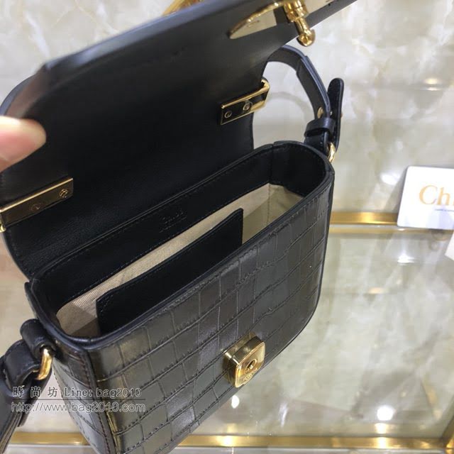 Chloe女包 克洛伊經典C Bag鱷魚壓紋手袋 Chole手提肩背斜挎包  jjh1362